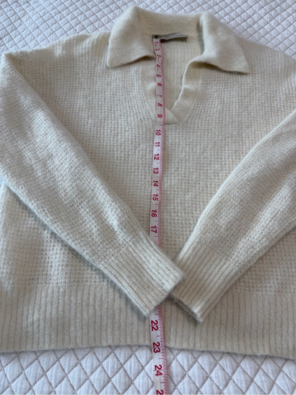 Everlane Alpaca-Blend Polo Sweater, Cream, Size - Picture 5 of 8